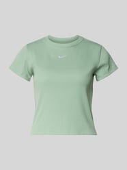 T-shirt o krótkim kroju w efekcie prążkowania z logo od Nike - 26