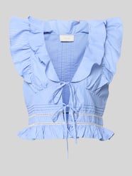 Regular Fit Bluse mit Rüschenbesatz Modell 'Jolia' von Neo Noir - 46