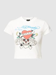 T-Shirt mit Motiv-Print Modell 'LOVE KILLS BABY' von ED HARDY Weiß - 27