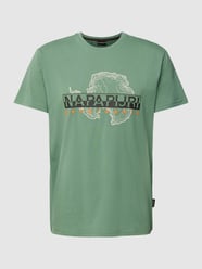 T-shirt met labelprint en ronde hals van Napapijri Groen - 40