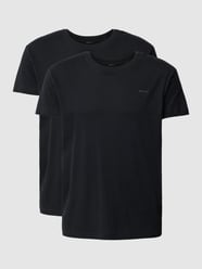 T-shirt z nadrukiem z logo w zestawie 2 szt. od Gant Czarny - 17