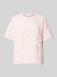 T-Shirt mit Strukturmuster von Jake*s Collection Rosa - 14