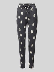 Tapered Fit Pyjama-Hose mit Motiv-Print von Jake*s Casual Grau - 2