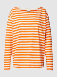 Shirt met lange mouwen met streepmotief van Milano Italy Oranje - 2