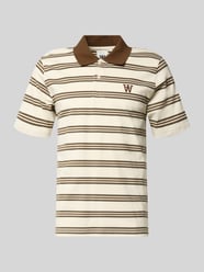 slim fit poloshirt met labelstitching model 'Colton' van Wood Wood Beige - 7