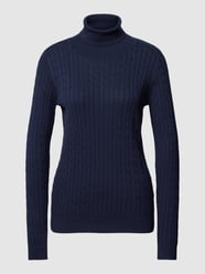 Strickpullover mit Rollkragen von Montego Blau - 7