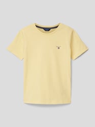 T-shirt met labelstitching, model 'THE ORIGINAL' van Gant Geel - 42