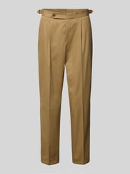 Tapered bandplooibroek van katoenmix, model 'PERINO' van BOSS Beige - 18