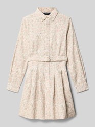 Hemdblusenkleid mit Button-Down-Kragen und Gürtel von Polo Ralph Lauren Teens Beige - 36