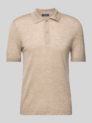 Regular fit poloshirt met ribboorden van MAERZ Muenchen Beige - 13