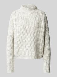 Gebreide pullover met opstaande kraag, model 'Safineynny' van HUGO Grijs / zwart - 7