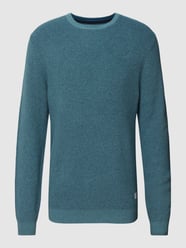Strickpullover mit Label-Patch von Christian Berg Men Türkis - 35