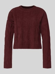 Regular fit gebreide pullover met kabelpatroon model 'ELLY' van ONLY Bordeaux - 24