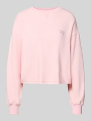Kort sweatshirt met labelstitching, model 'ETOK' van American Vintage Fuchsia - 39