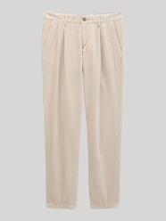 Tapered Fit Cordhose aus Baumwolle mit Bundfalten von Marc O'Polo Beige - 7