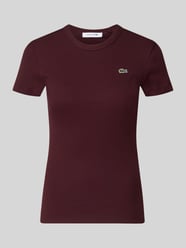 Slim Fit T-Shirt aus reiner Baumwolle Modell 'TF5538' von Lacoste Bordeaux - 2