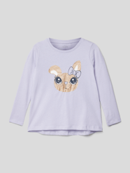 Shirt met lange mouwen en motiefprint, model 'VIOLET' van Name It Blauw / turquoise - 22