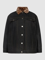 PLUS SIZE Jeansjacke mit künstlichem Fell Modell 'NABUCCO' von Marina Rinaldi Schwarz - 46