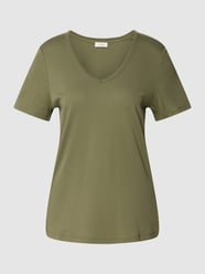 T-shirt met afgeronde V-hals van s.Oliver RED LABEL Groen - 14