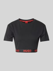 Cropped T-Shirt mit Rundhalsausschnitt Modell 'SPORTY' von HUGO Schwarz - 35