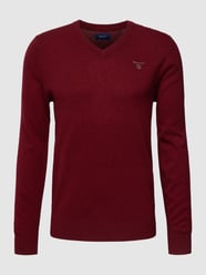 Strickpullover mit Label-Stitching von Gant Bordeaux - 37