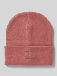 Beanie mit breitem Umschlag und Logo-Stitching von Calvin Klein Jeans Rosa - 17