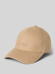 Baseballpet van puur linnen met labelstitching van BOSS Beige - 3
