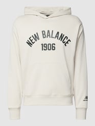 Hoodie met labelprint en kangoeroezak van New Balance Grijs / zwart - 6