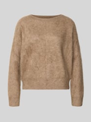 Regular fit pullover van puur kasjmier in gebreide look van Hemisphere Beige - 19