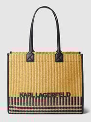 Tote bag met labeldetail, model 'raffia' van Karl Lagerfeld Wit - 23