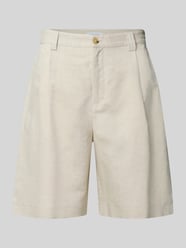 Straight Fit Shorts mit Leinen-Anteil von MAISON KITSUNÉ Beige - 38