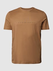 PLUS SIZE T-Shirt mit Label-Print Modell 'ESTAR' von Jack & Jones Plus Braun - 16