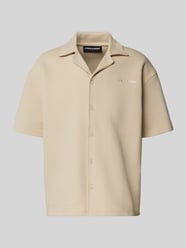 Relaxed fit vrijetijdsoverhemd met structuurmotief, model 'Tate' van PEGADOR Beige - 30