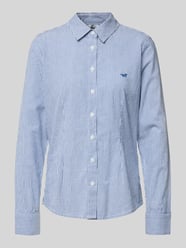 Overhemdblouse met logostitching en sportmanchetten van Mustang - 11