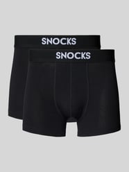 Boxershort met elastische logo in band in een set van 2 stuks van Snocks - 25