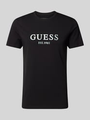 T-Shirt mit Label-Print von Guess Schwarz - 15