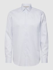 Regular fit zakelijk overhemd met fijn all-over motief van Jake*s Wit - 34
