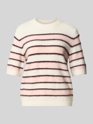 Loose Fit Pullover mit Mohair-Woll-Anteil Modell 'Pimota Stripe' von OPUS Pink - 37