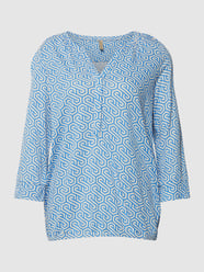 Blusenshirt mit Allover-Muster Modell 'Felicity' von Soyaconcept Blau - 23