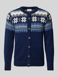 Strickjacke mit Rundhalsausschnitt 'Veafjord' von Dale of Norway Blau - 20