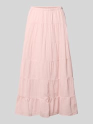 krój regular fit spódnica midi z falbaną z czystej bawełny model 'KELLY' od ONLY Fuksjowy - 10