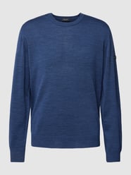 Gebreide pullover met ribboorden van MAERZ Muenchen Blauw - 15