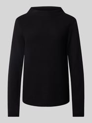 Slim Fit Strickpullover aus hochwertiger Baumwolle mit feinem Linksstrick von Marc O'Polo Schwarz - 38