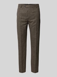 Slim fit stoffen broek met persplooien, model 'REED' van SELECTED HOMME Bruin - 30