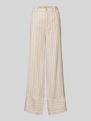 Wide Leg Pants aus Leinen-Mix mit Eingrifftaschen von MOS MOSH Beige - 4