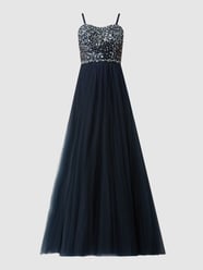 Corsagejurk met sierkralen  van Luxuar Blauw - 18