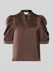 Regular Fit Bluse aus Satin mit Puffärmeln Modell 'Roella' von Neo Noir - 2