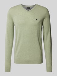 Gebreide pullover met V-hals van Fynch-Hatton Groen - 31