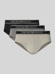 Slim Fit Slips mit Logo-Stitching im 3er-Pack von Emporio Armani - 20