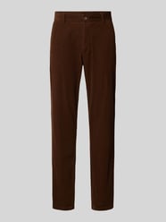 Regular Fit Cordhose mit Gürtelschlaufen von Lindbergh Braun - 4